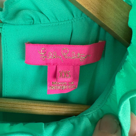 Lilly Pulitzer Green Sleeveless Ruffled Blouse - Picture 5 of 9